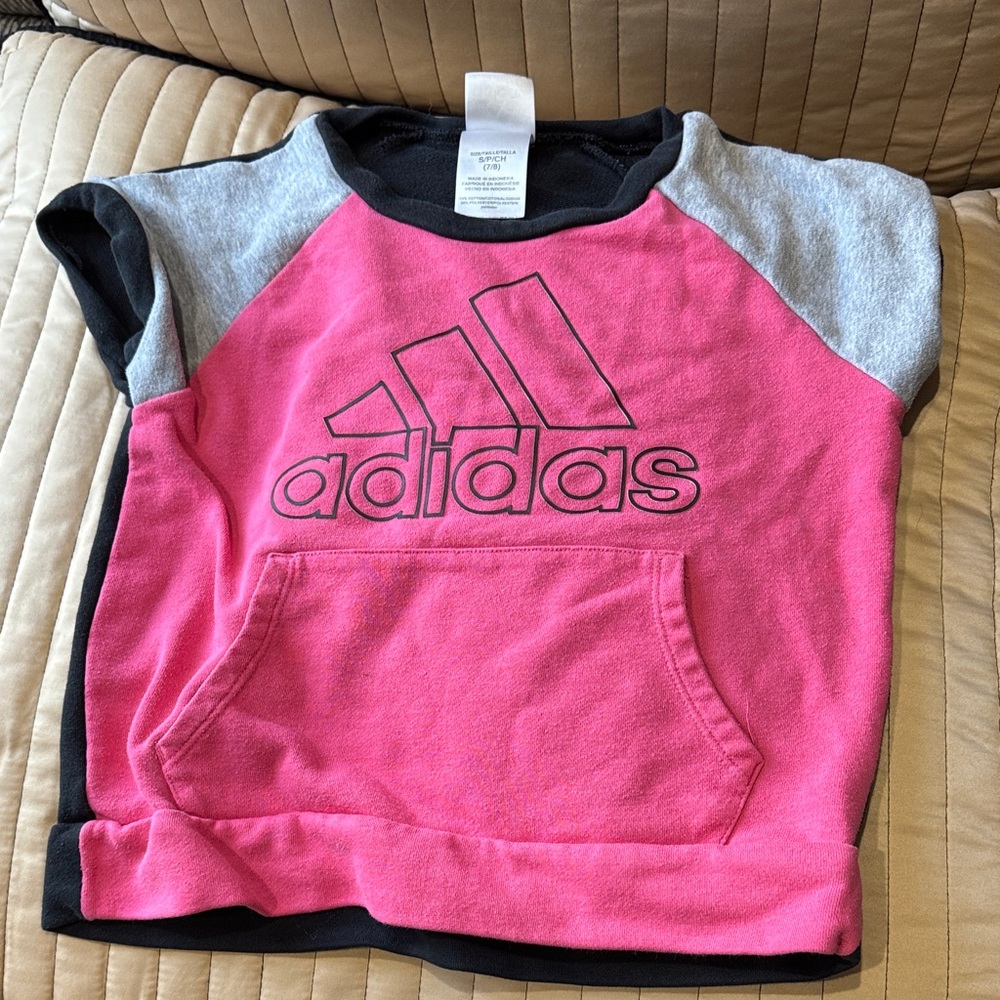 Adidas Kids Pink and Gray Sweatshirt T shirt